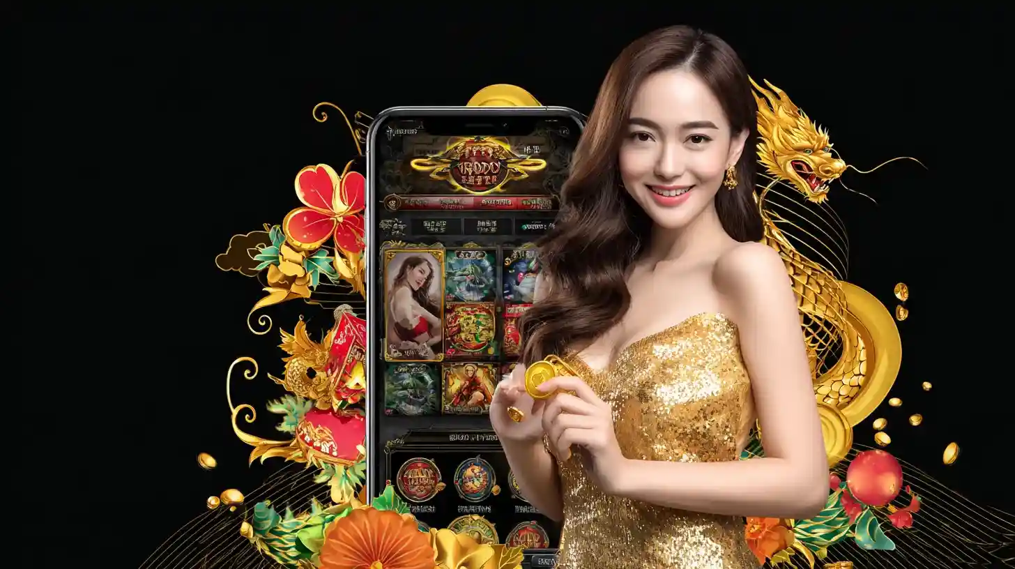 Woman holding a phone displaying fast-paced games